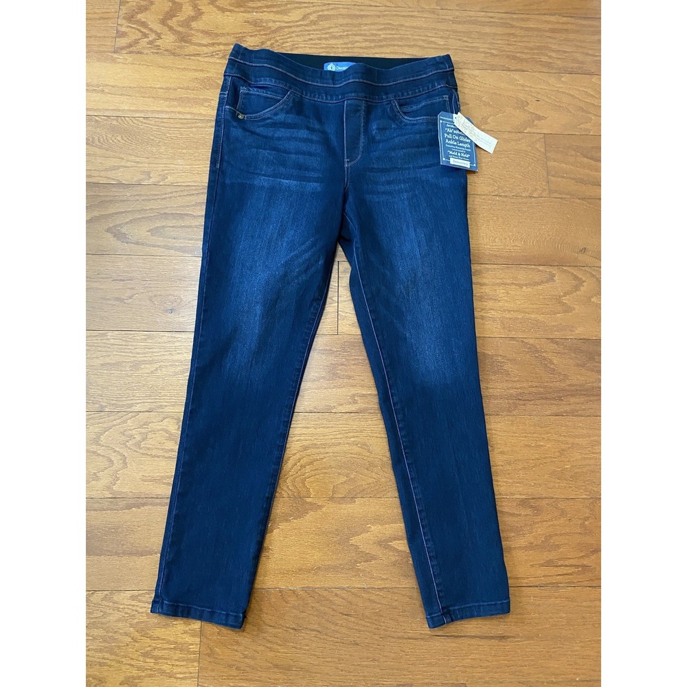 Democracy Ab Solution Jeans Women Blue Stretch New! NWT Pull On Glider Ankle 8